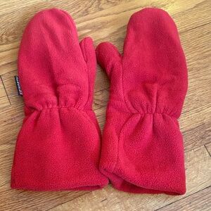 66 North Iceland Warm Red Fleece Mittens for Women